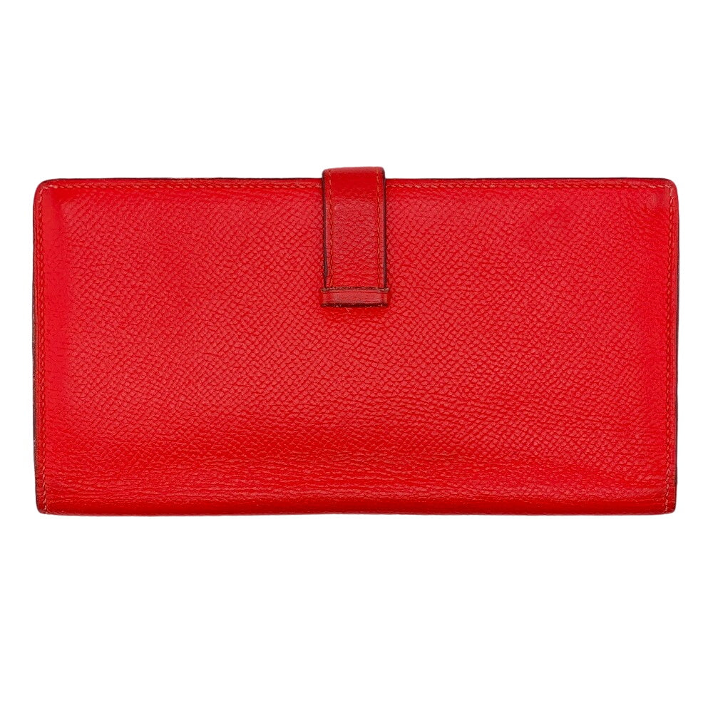 HERMES Long Wallet Purse Epsom Red Beansufla