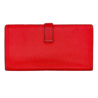 HERMES Long Wallet Purse Epsom Red Beansufla