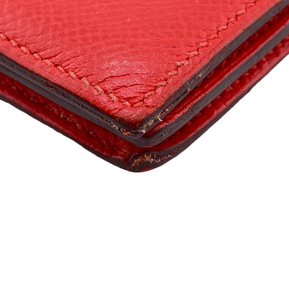 HERMES Long Wallet Purse Epsom Red Beansufla