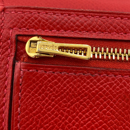 HERMES Long Wallet Purse Epsom Red Beansufla