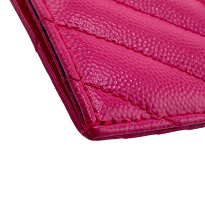 SAINT LAURENT Coin case GUE607915 leather pink Vstitch