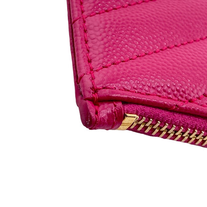 SAINT LAURENT Coin case GUE607915 leather pink Vstitch