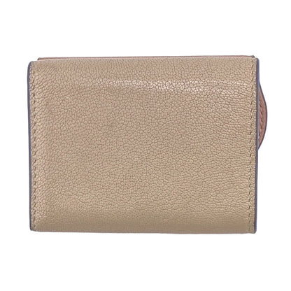 Christian Dior Tri-fold wallet leather beige saddle