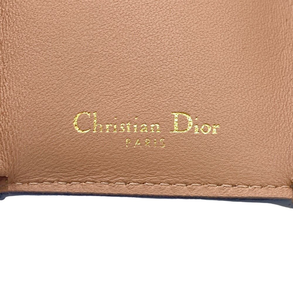 Christian Dior Tri-fold wallet leather beige saddle