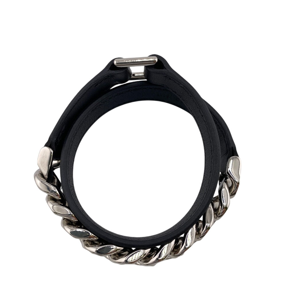 HERMES bracelet Leather, Metal black Camden