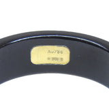 GUCCI Ring Interlocking G Ceramic, 18K Yellow Gold black mens Used Authentic
