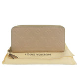 LOUIS VUITTON Long Wallet Purse Portefeuille Clemence Monogram Ann Platt M60173 beige Women Used Authentic