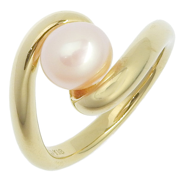 MIKIMOTO Ring Pearl 18K Yellow Gold, Pearl gold Women Used Authentic