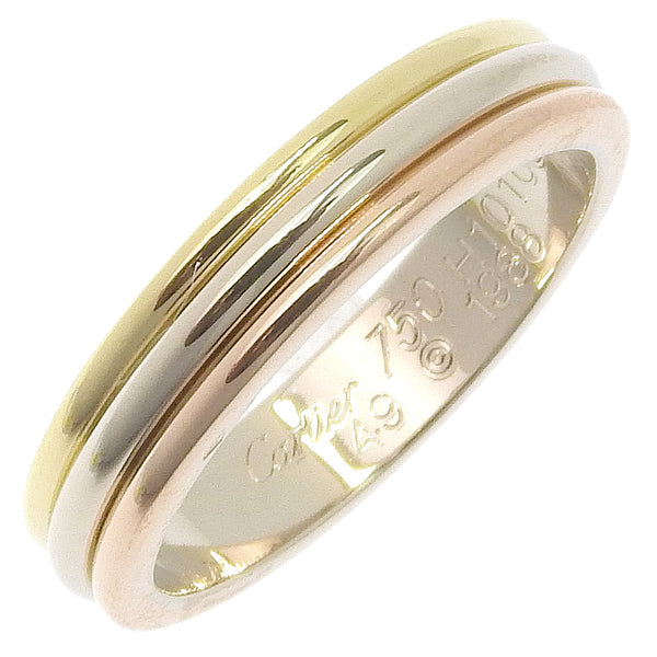 CARTIER Ring Three color K18 Gold gold Women Used Authentic