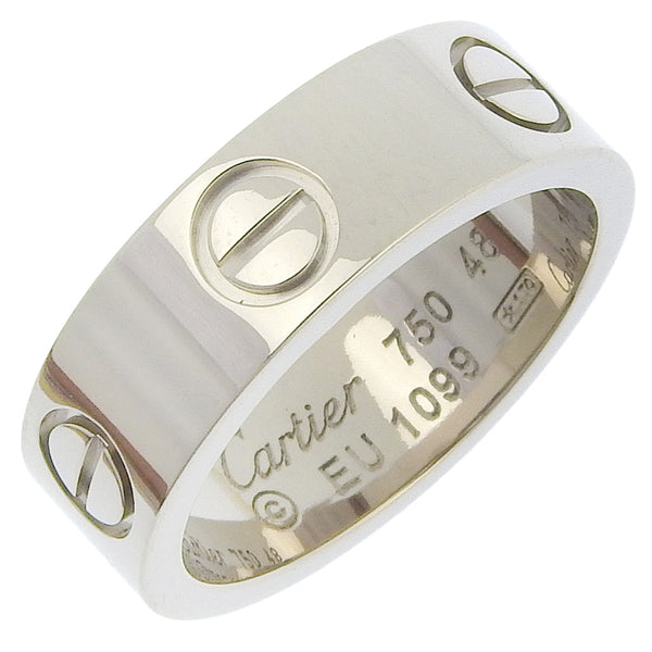 CARTIER Ring Love Ring K18 white gold Silver Women Used Authentic