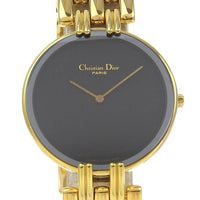 Christian Dior Watches Quartz Bagira Plated Gold 47154-3 gold Dial color:black Boys Used Authentic