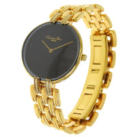 Christian Dior Watches Quartz Bagira Plated Gold , Stainless Steel D46-154-4 gold Dial color:black Women Used Authentic