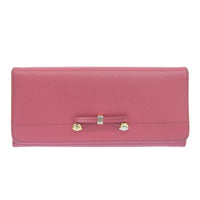 PRADA Long Wallet Purse ribbon Safiano 1M1132 pink Women Used Authentic