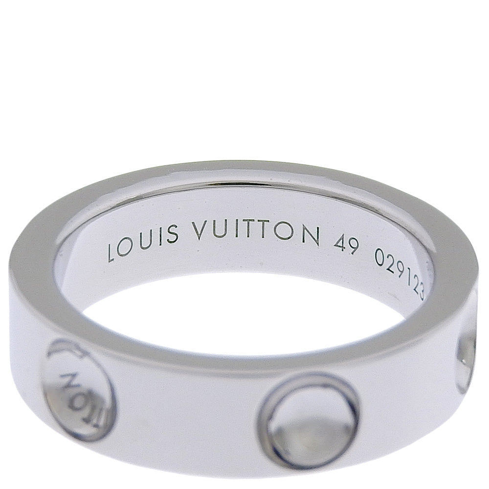 LOUIS VUITTON Ring UHA875 K18 white gold Silver Ann Platt Petit Berg Women 49 Used Authentic