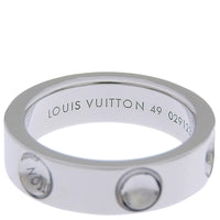 LOUIS VUITTON Ring Ann Platt Petit Berg K18 white gold UHA875 Silver Women Used Authentic