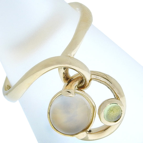 4℃ Ring 18K Yellow Gold, Moonstone gold Women Used Authentic