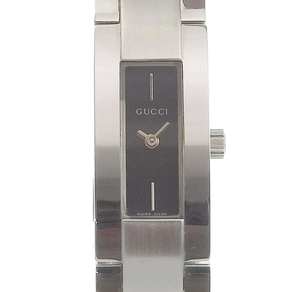 GUCCI Watches Quartz G logo Stainless Steel 3600M Silver Dial color:black Women Used Authentic