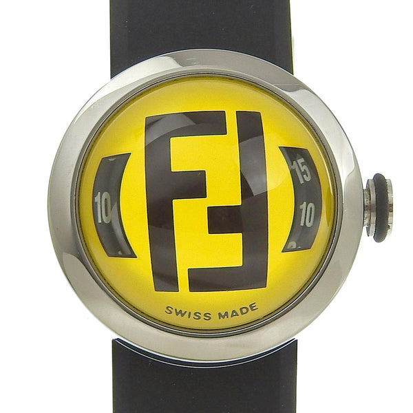 FENDI Watches Quartz Boothra Stainless Steel,Rubber 8010L Silver Dial color:yellow Women Used Authentic