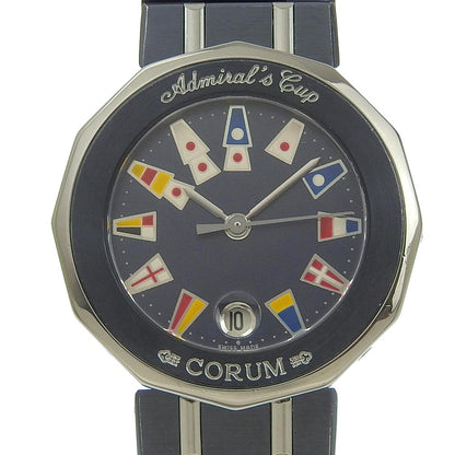 CORUM Watches Quartz 39.610.30 V050 Stainless Steel, Gun Blue Navy / Silver Admirals cup Navy dial Women Used Authentic