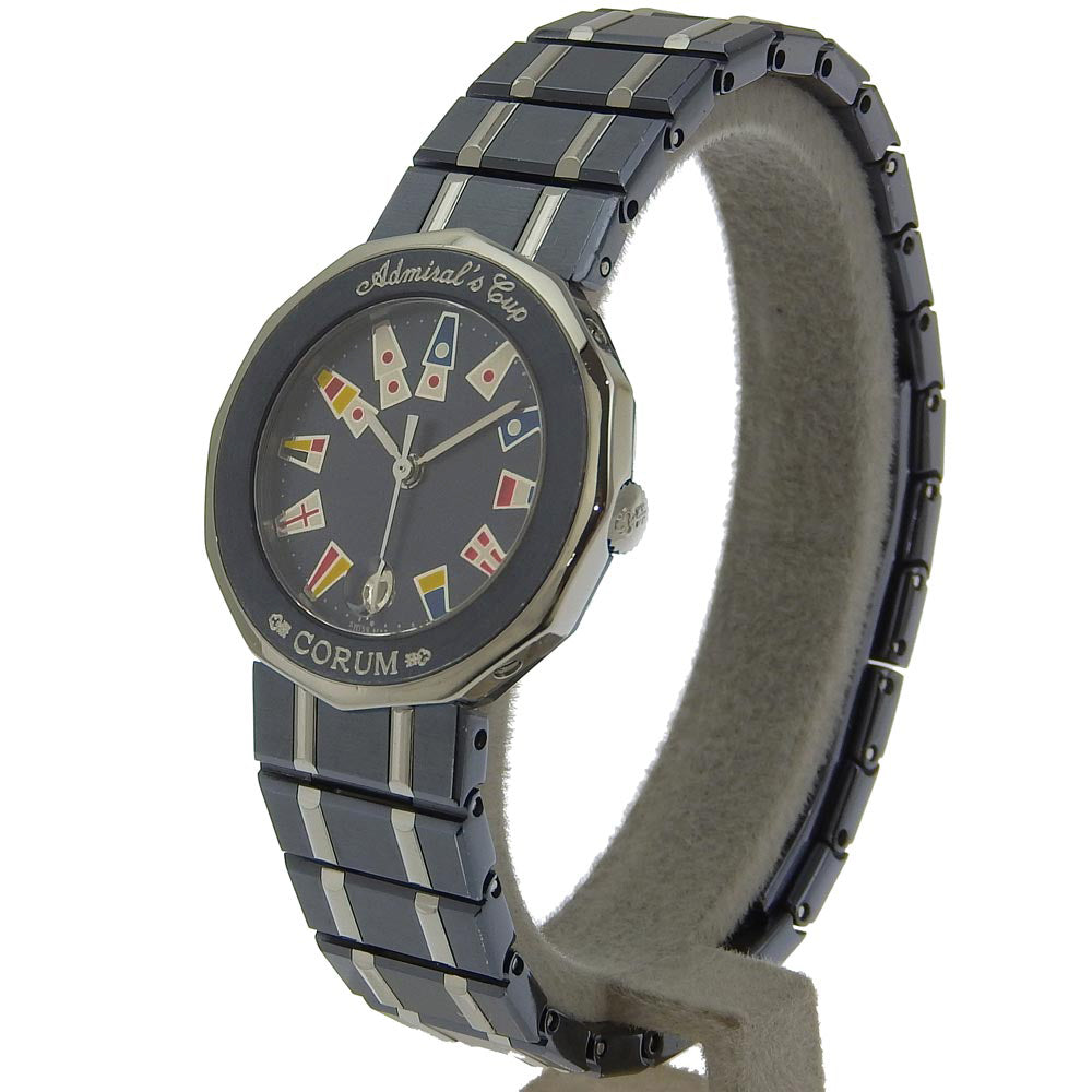 CORUM Watches Quartz 39.610.30 V050 Stainless Steel, Gun Blue Navy / Silver Admirals cup Navy dial Women Used Authentic