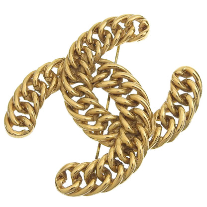 CHANEL Brooch Plated Gold gold Chain COCO Mark Women Used Authentic