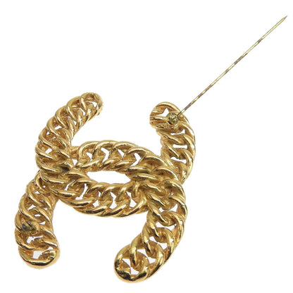 CHANEL Brooch Plated Gold gold Chain COCO Mark Women Used Authentic