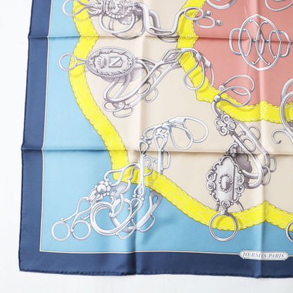 HERMES scarf silk MARINE/BLEU GLACIE Carre90