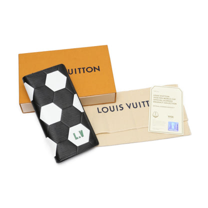 LOUIS VUITTON Long Wallet Purse M63294 Epi Leather Noir Portefeuille Blaza Epi Russia 2018 FIFA unisex(Unisex) Used Authentic