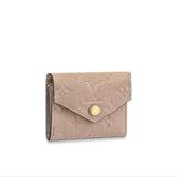 LOUIS VUITTON Tri-fold wallet Portefeuille Zoe Monogram ・ An plant Coin purse with Card Case leather M69800 Tourterelle (beige) Women Used Authentic