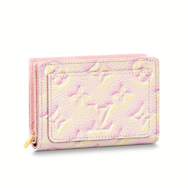 LOUIS VUITTON Bifold Wallet Coin purse with Card Case Monogram ・ An plant Portefeuille Clare M81529 Light pink Women Used Authentic