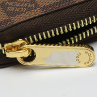 LOUIS VUITTON Long Wallet Purse Zip Around Damier Zippy wallet Damier canvas N41661 Brown(Unisex) Used Authentic