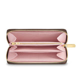 LOUIS VUITTON Long Wallet Purse Zip Around Damier Zippy wallet Damier canvas N60046 Rose Ballerine (pink)(Unisex) Used Authentic