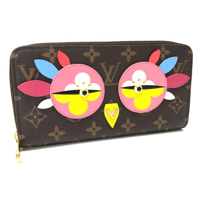 LOUIS VUITTON Long Wallet Purse M62414 Monogram canvas Brown Monogram Lovely Bird Zippy wallet Women Used Authentic