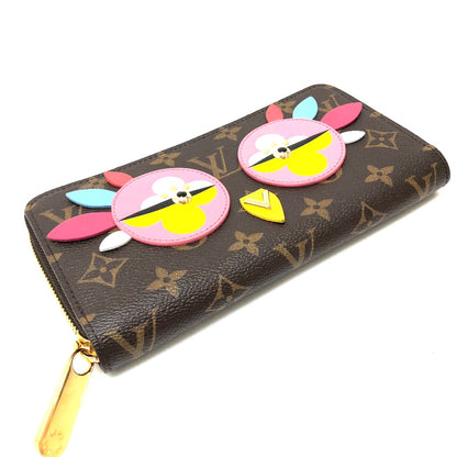 LOUIS VUITTON Long Wallet Purse M62414 Monogram canvas Brown Monogram Lovely Bird Zippy wallet Women Used Authentic