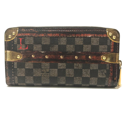 LOUIS VUITTON Long Wallet Purse M63490 Damier canvas Brown Transformed Damier Trompe l’oeil zippy wallet