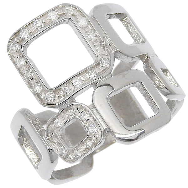 UNOAERRE Ring 18K white gold, diamond Silver Women Used Authentic
