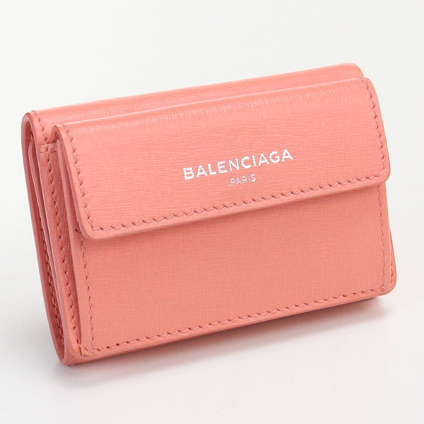 BALENCIAGA 410133 DLK0N 5615 Compact wallet trifold wallet leather pink woman
