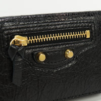 BALENCIAGA 477455 Mini wallet trifold wallet compact leather color black unisex