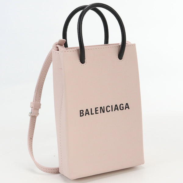 BALENCIAGA 593826 mini shopping bag Diagonal shoulder bag Calfskin  pink Women