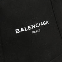 BALENCIAGA 339933 Navy Cabas Small Tote Bag Cotton canvas black Women