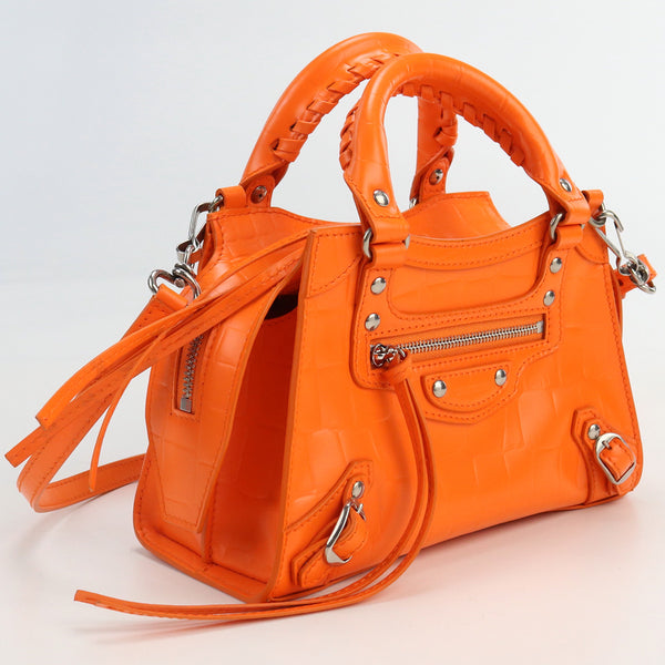 BALENCIAGA 638524 neo classic city mini Handbag shoulder bag 2WAY leather orange Women