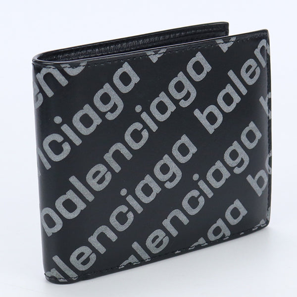 BALENCIAGA fold coin wallet Bi-fold wallet with coin purse leather mens
