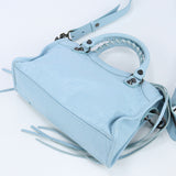 BALENCIAGA 300295 Classic Mini City Handbag Shoulder bag 2way leather blue Women