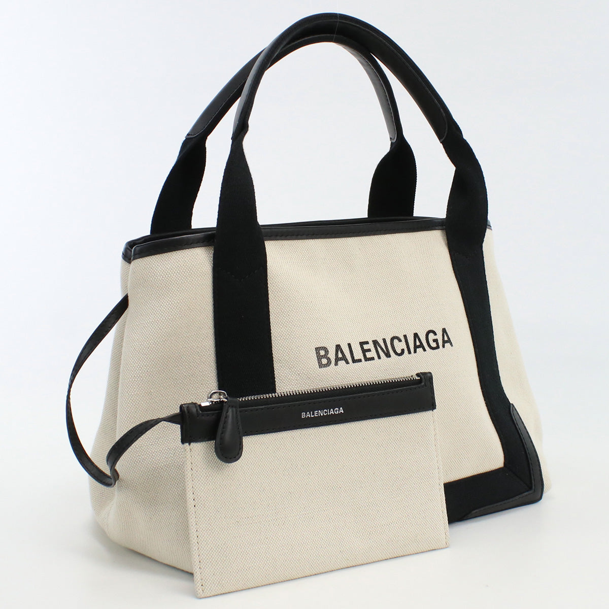 BALENCIAGA Navy kabas S Tote Bag canvas white Women