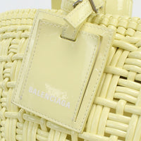 BALENCIAGA 671342 XS With Strap Basket bistro Tote Bag Polyurethane yellow Women