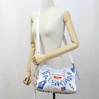 BALENCIAGA 431621 9060 Classic City Graffiti Hand bag shoulder bag leather white Women