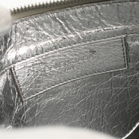 BALENCIAGA 398815 Triple XS paper Diagonal Shoulder Bag leather silver Women