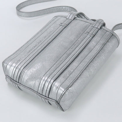 BALENCIAGA 693793 Barb Phone Holder Handbag Crossbody Bags leather Silver Women