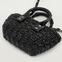 BALENCIAGA 678028 2IE2Y 1000 XXS With Strap Basket bistro Tote Bag Shoulder bag Polyurethane black Wome