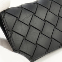 BOTTEGAVENETA 592619 VBWL1 8803 Rubber Card Case INTRECCIATO Leather mens Black